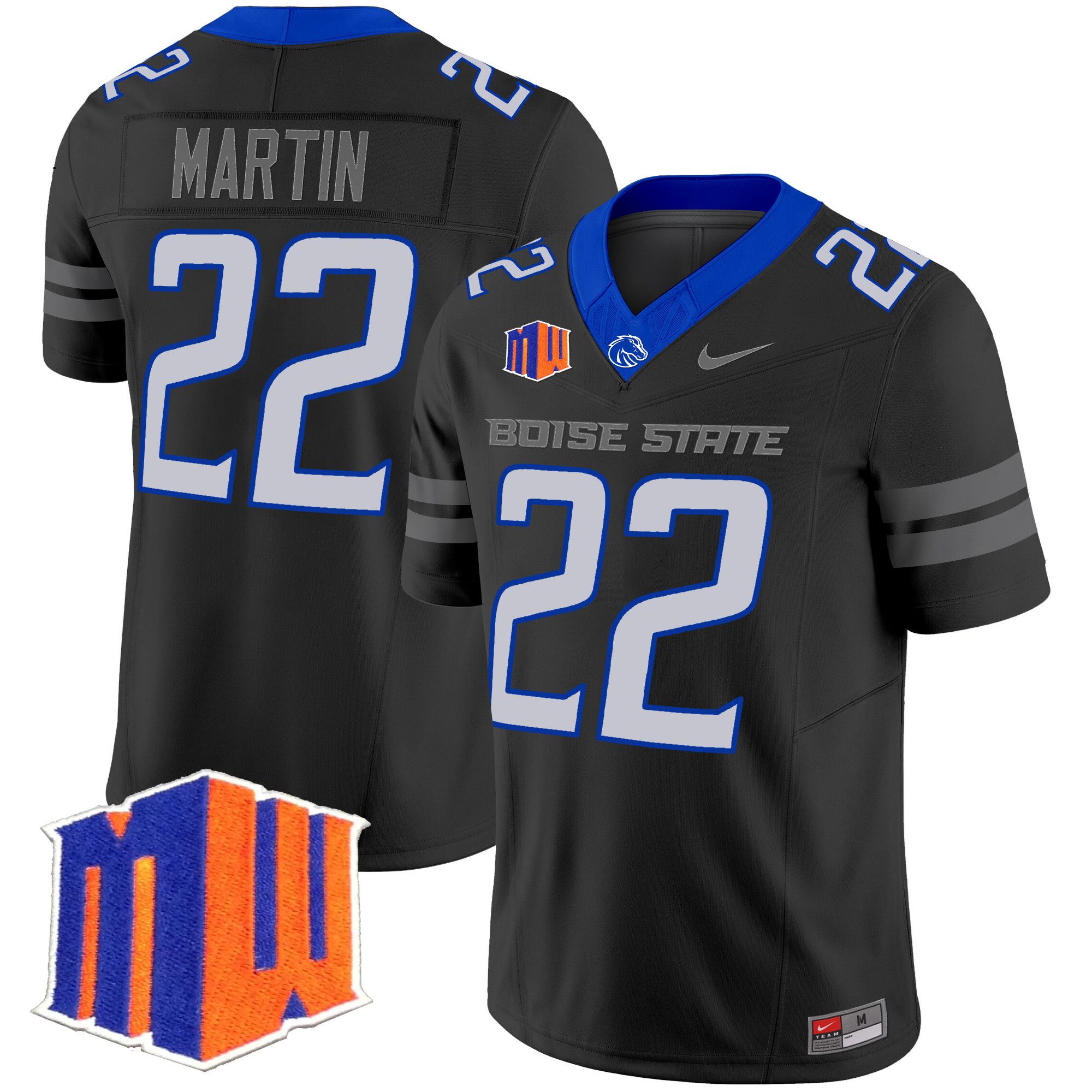 Men Boise State Broncos #22 Martin Black Nike 2024 Vapor Limited NCAA Jersey